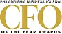 Philadelphia Business Journal CFO of the Year Awards logo in gold.